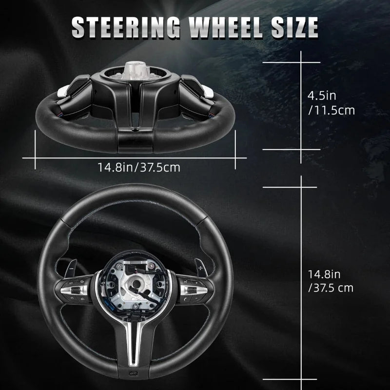 BMW E/F-Series Full-Leather Steering Wheel with Paddles – M3/M5 Styles