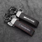 Leather Logo Keychain Pendant for Mercedes-Benz – Multiple Designs