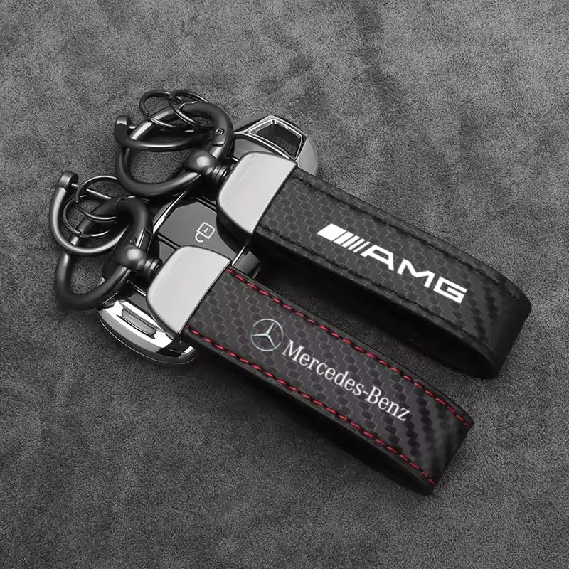 Leather Logo Keychain Pendant for Mercedes-Benz – Multiple Designs