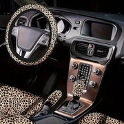 25-Piece Leopard Print Car Interior Accessories Set With Seat Covers and Floor Mats