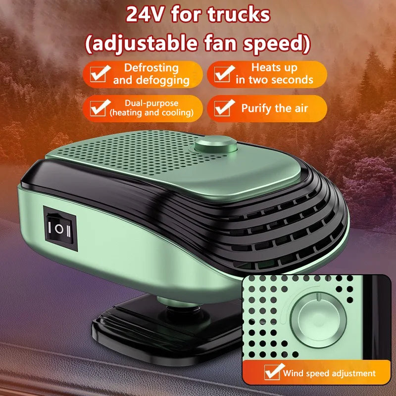 12V 24V Portable Car Heater and Defroster Fan