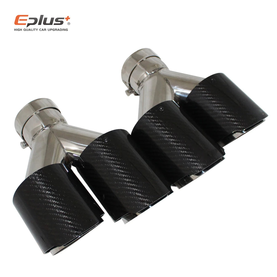 Universal Y-Shaped Dual-Outlet Carbon-Fiber & Stainless Steel Exhaust Tip