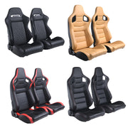 2-Piece Adjustable Racing Seat Set – PVC & Shell Options