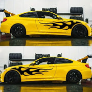 4-Piece Flame Stripe Car Door and Body Decal Set
