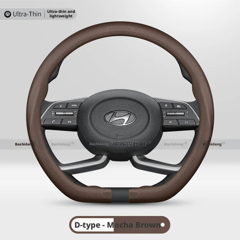 37-38CM Steering Wheel Cover for Hyundai Avante Grandeur Palisade Santa Fe Sonata