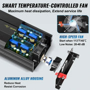 5000W 12V DC to 120V AC Pure Sine Wave Power Inverter with LCD