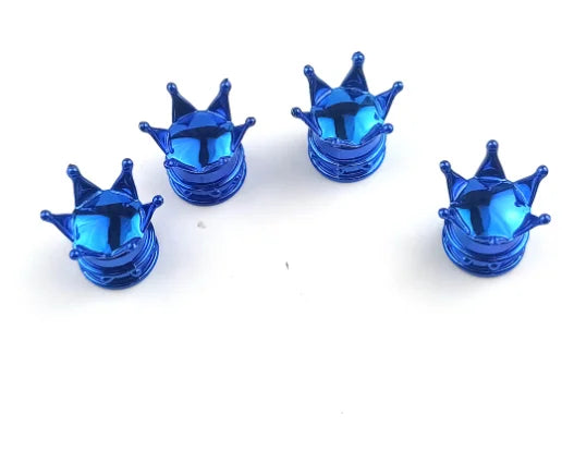 4-Piece Crown Copper Tire Valve Cap Set