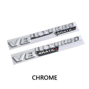 V8 Biturbo 4MATIC Fender Emblem Badge for Mercedes-Benz