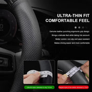 Ventilated Carbon Fiber-Look Steering Wheel Cover for Ford Vehicles