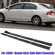 Gloss Black Side Skirt Extension Set for 2006–2011 Honda Civic – Sedan