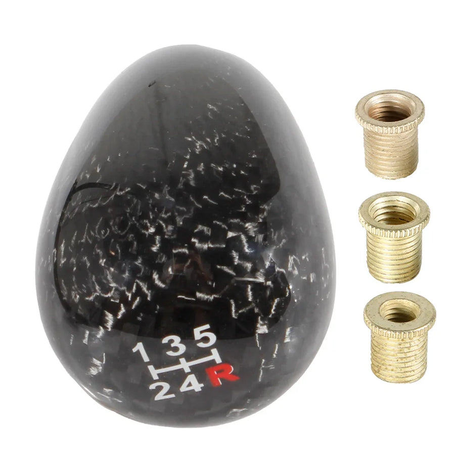 Universal Carbon-Fiber-style Oval 5-Speed Manual Gear Shift Knob