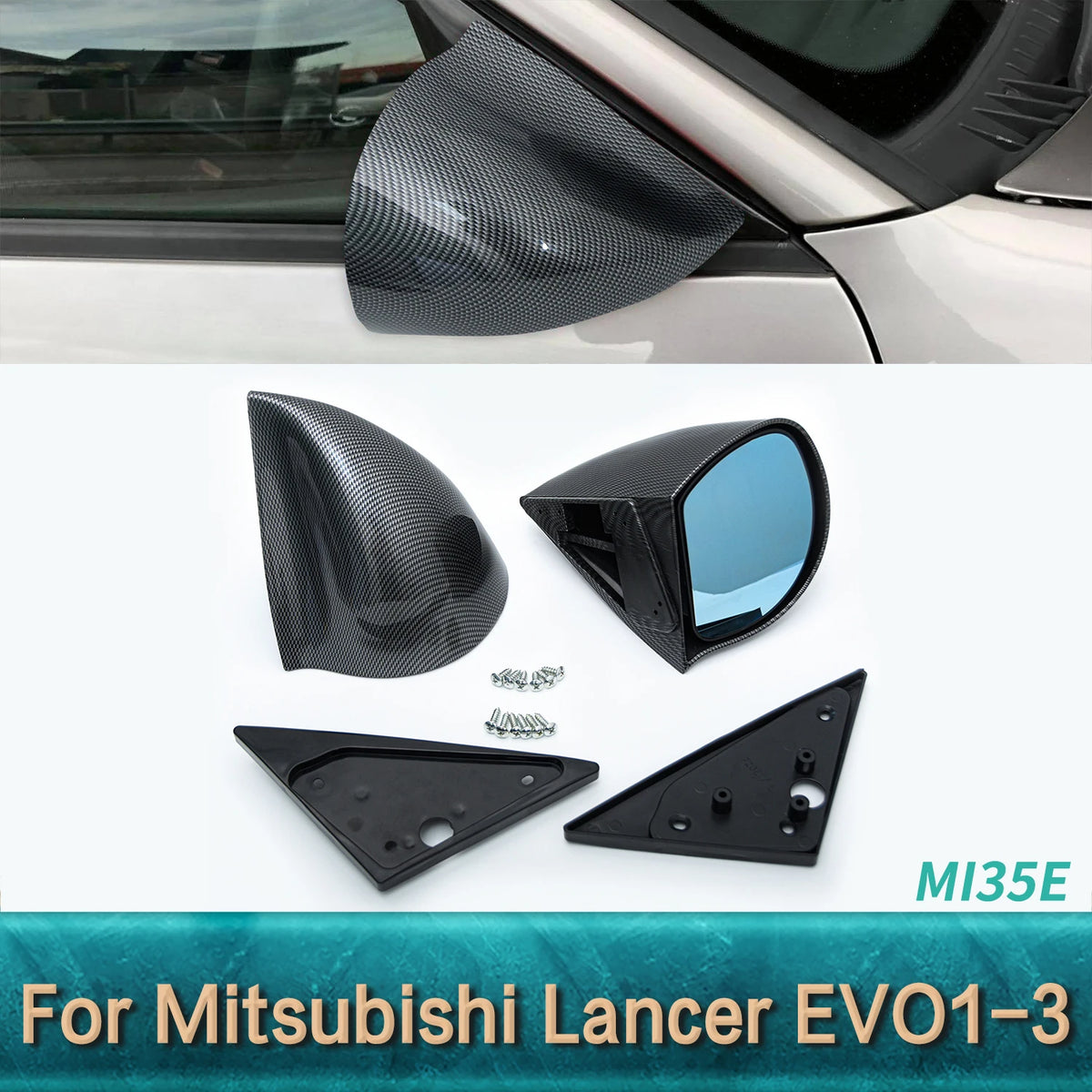 1Pairs Watertransfer MK Mouse Side Mirror Racing Sports Car Rear View Mirror