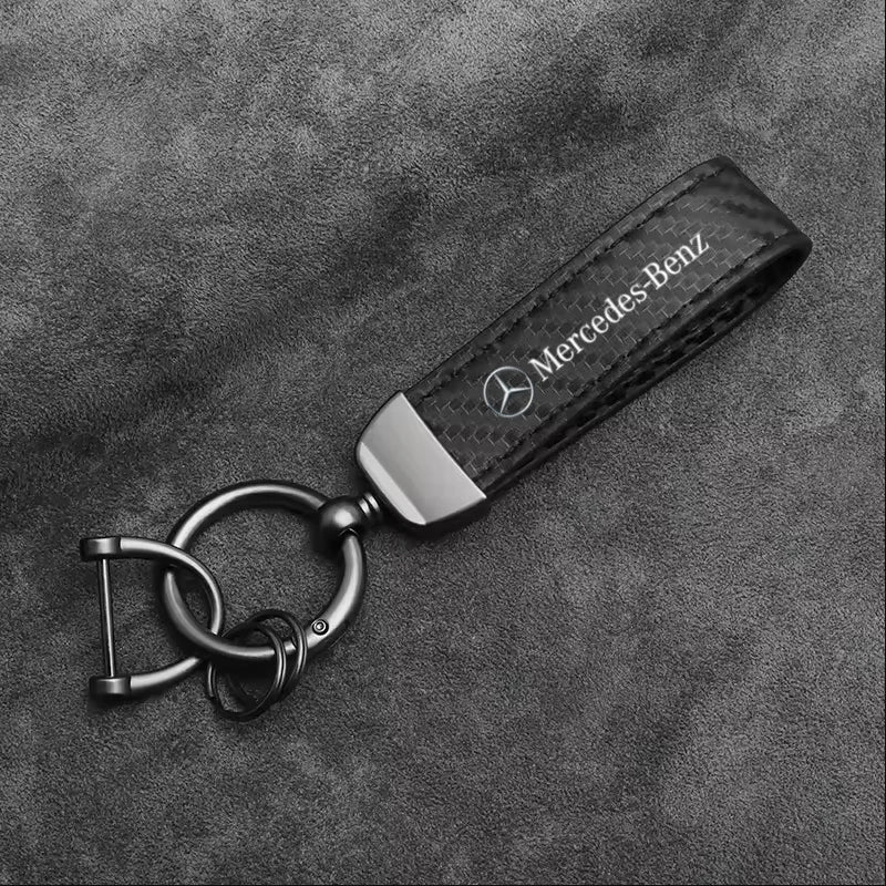 Leather Logo Keychain Pendant for Mercedes-Benz – Multiple Designs