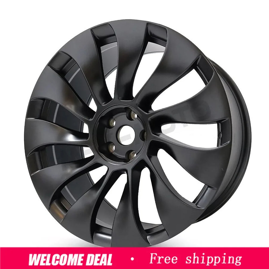 21 × 10.5 in Matte Black Rear Wheel for 2020–2024 Tesla Model Y