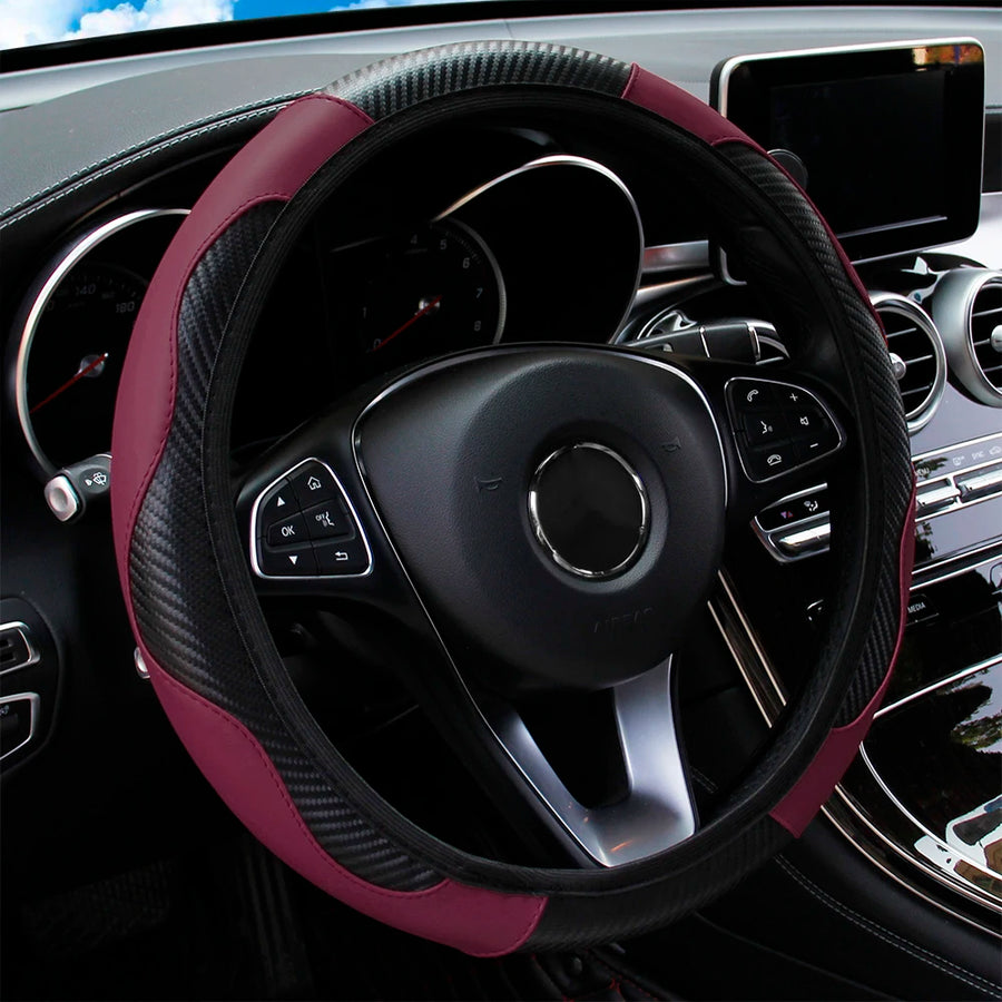 Steering Wheel Cover – PU leather, 15 Inches