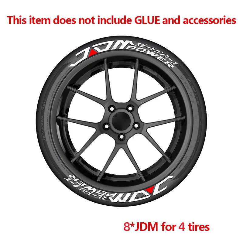 Jdm Alphabet Pvc Car Decals Tire Fashion Waterproof Automotive Accessories 3D Thickened Wheel Rim Stickers