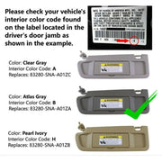 Passenger Right Side Sun Visor Dark Gray 83230-SNA-A01ZA for 2006-2011 Honda Civic
