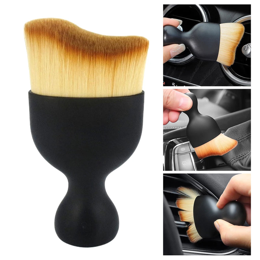 Soft-Bristle Automotive Interior Detailing Brush