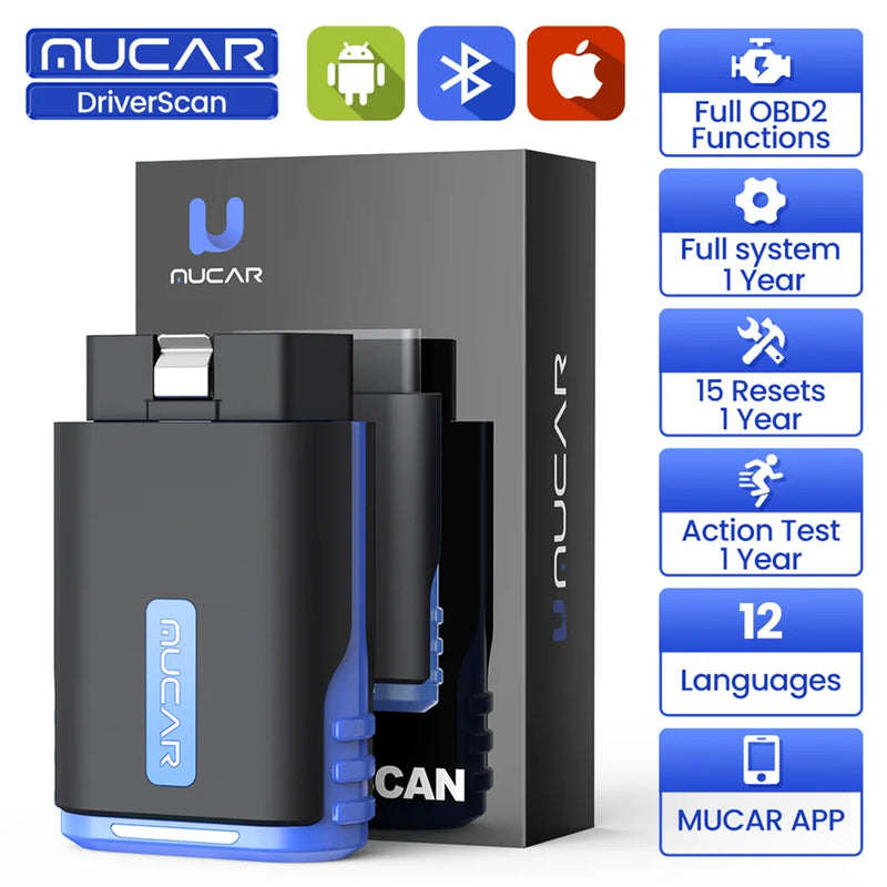 MUCAR DriverScan Bidirectional All-System OBD2 Scanner with 15 Service Functions