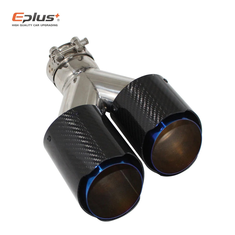 Universal Y-Shaped Dual-Outlet Carbon-Fiber & Stainless Steel Exhaust Tip