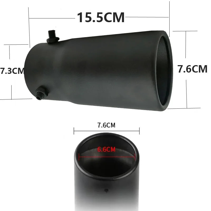 Universal Carbon-Fiber & Stainless Steel Exhaust Tip, 70/76mm