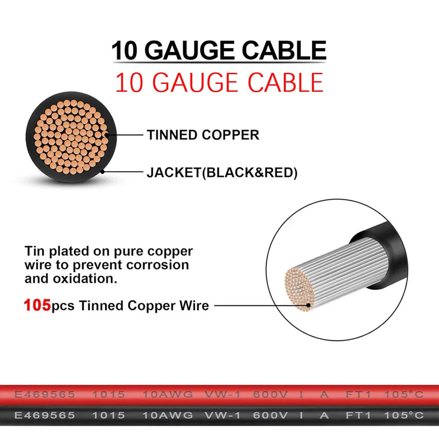 XT90 Anti-Spark to Battery Alligator Clip Cable - 10 AWG