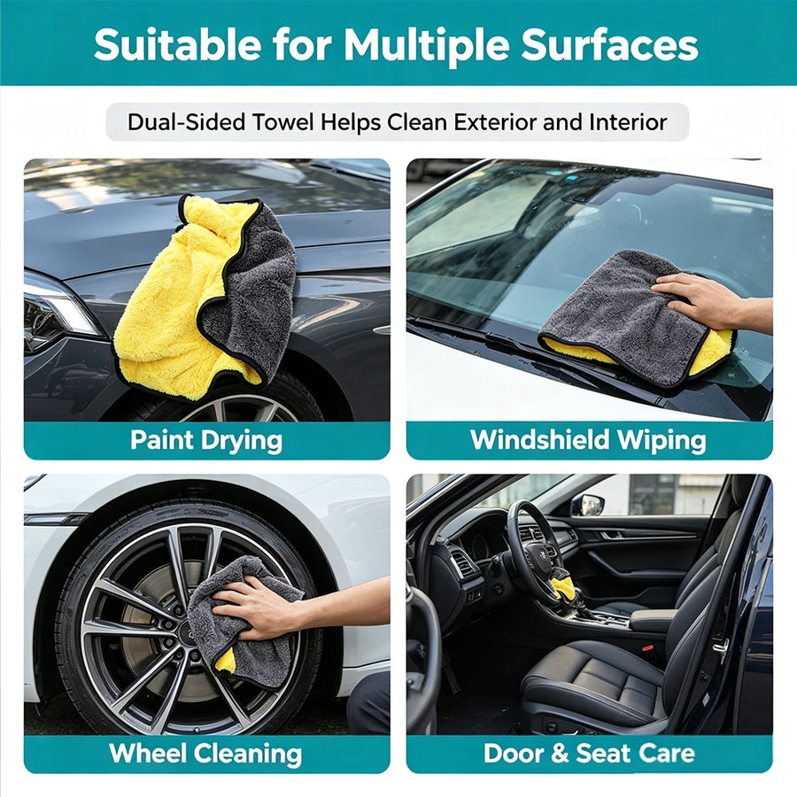 850 GSM Quilted Microfiber Detailing Towel, 40 x 40 cm
