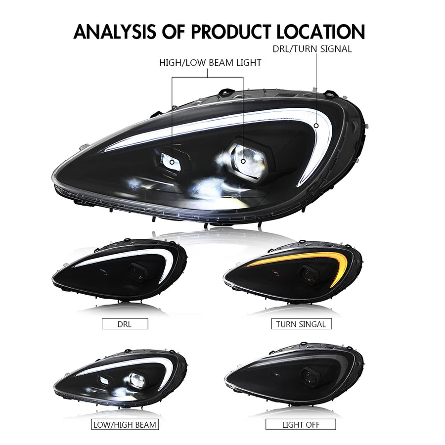 LED Projector Headlight Assembly Pair for Chevrolet Corvette C6 2005–2013