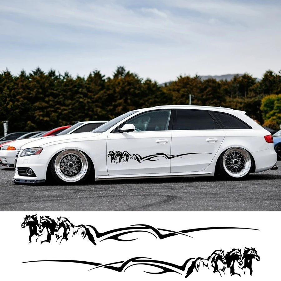 Running Horse Side Stripe Vinyl Decal Pair – 160 × 21 cm