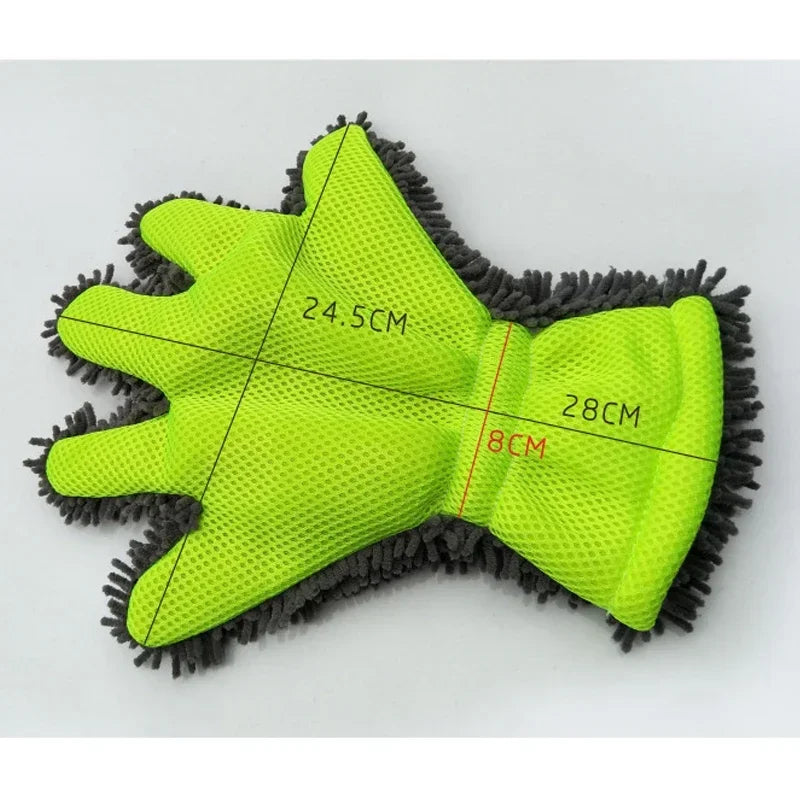Five-Finger Microfiber Car Wash Gloves – 1 or 2 Pack