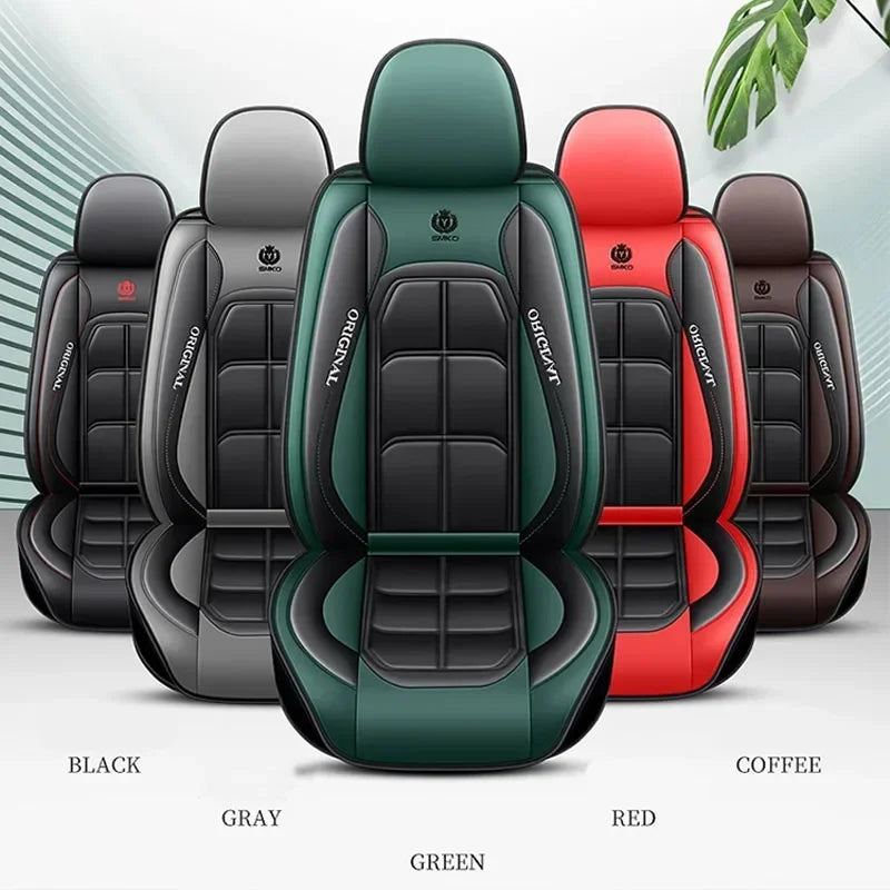 Universal Leather-look Car Seat Cover and Cushion Set