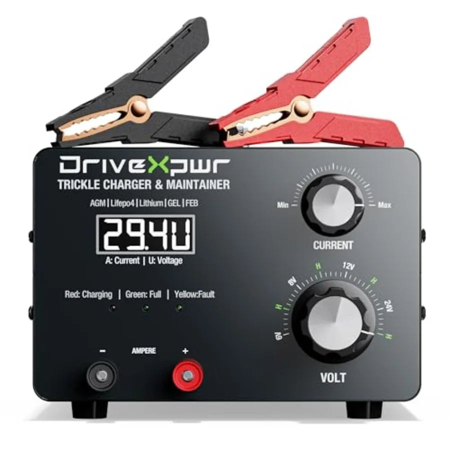 15A Smart Battery Charger and Maintainer - 6V, 8V, 12V or 24V