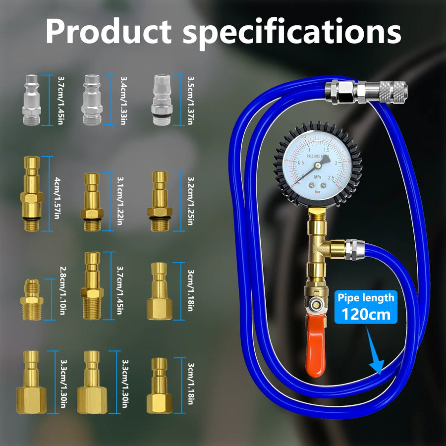 Universal Air Suspension Shock Leak Tester Kit with Pressure Gauge