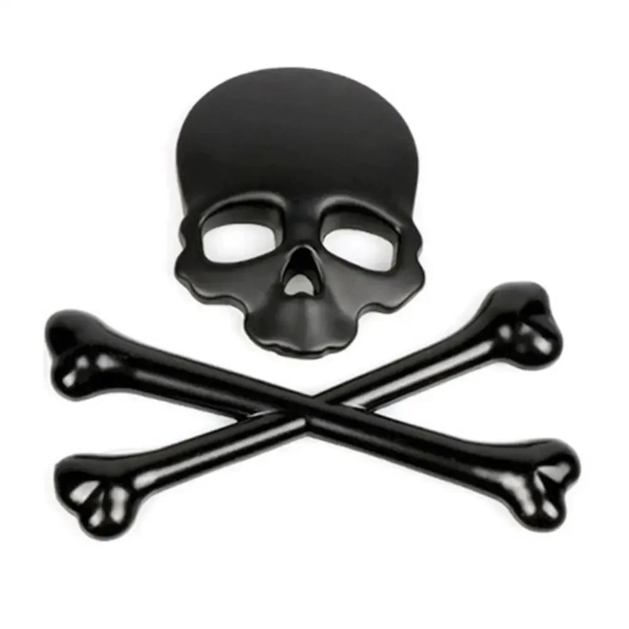 3D Metal Skull Skeleton Crossbones Car Motorcycle Sticker Truck Label Emblem Badge Decal Logo Car Styling