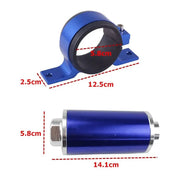 Cleanable 30 Micron Inline Fuel Filter AN6 AN8 AN10 with Bracket Universal Blue