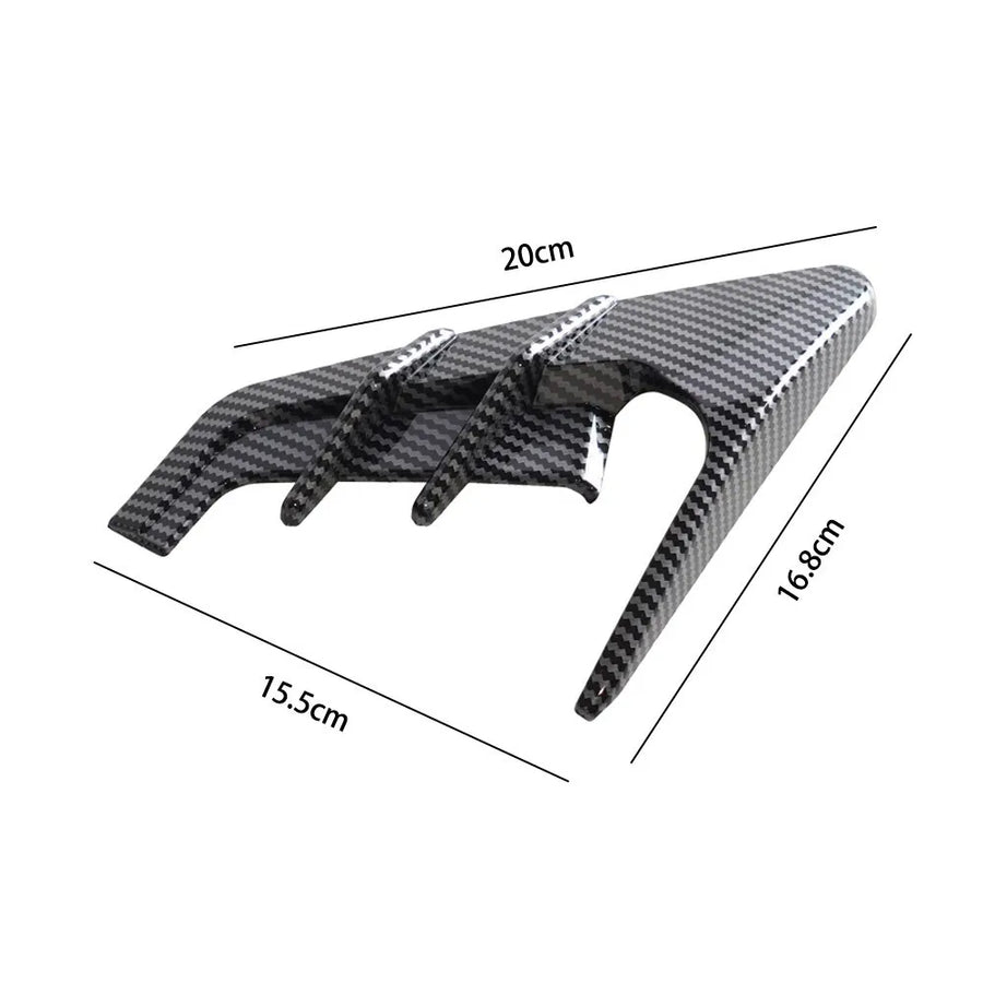 Bright Carbon Fiber Car Side Camera Flanks Covers Spoiler Decorative Protector Guards Dustproof DIY Kit