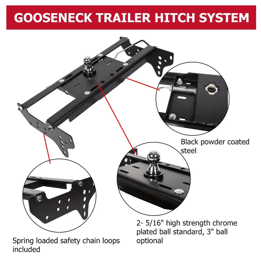 Under-Bed Gooseneck Trailer Hitch System for 1999–2016 Ford F-250/F-350