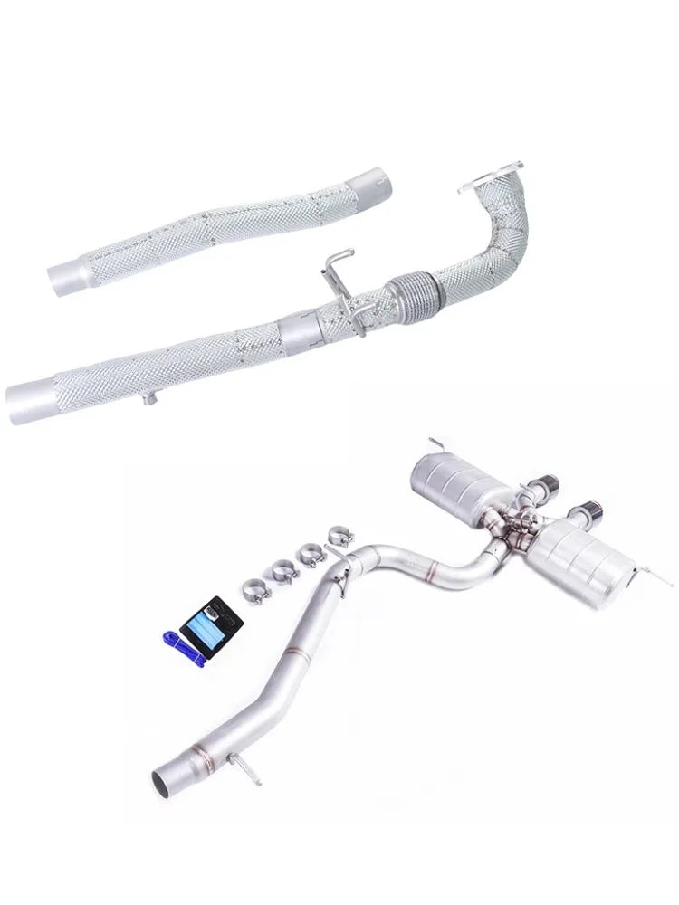 304 Stainless Steel Exhaust Muffler for Volkswagen Golf 6r 2.0T Pneumatic Valve