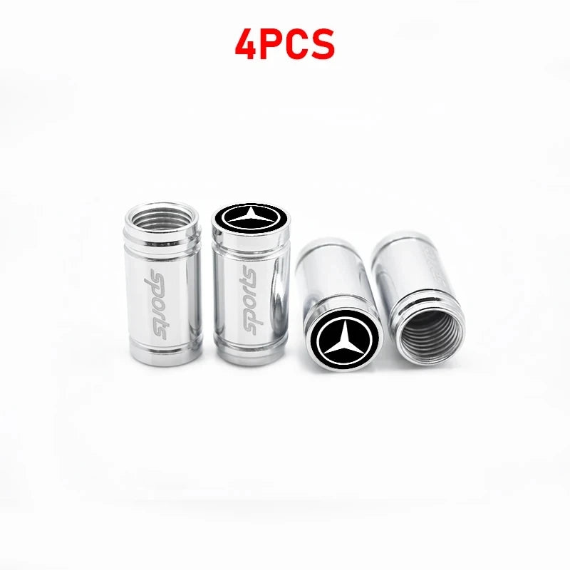 4-Piece Metal Tire Valve Cap Set for Mercedes-Benz
