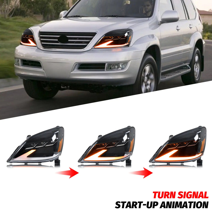 LED Projector Headlight Assembly Set for Lexus GX470 2003–2009