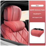 Nappa Leather Tesla Car Headrest and Lumbar Support Pillow