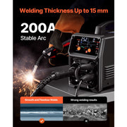 5-in-1 Dual-Voltage MIG Welder with Pulse and LCD – 200A/250A