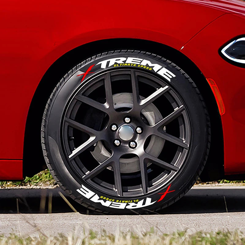 For 4 Tires Xtreme 3D Tire Letter Stickers Waterproof Pvc Racing Wheel Decals No Glue Included
