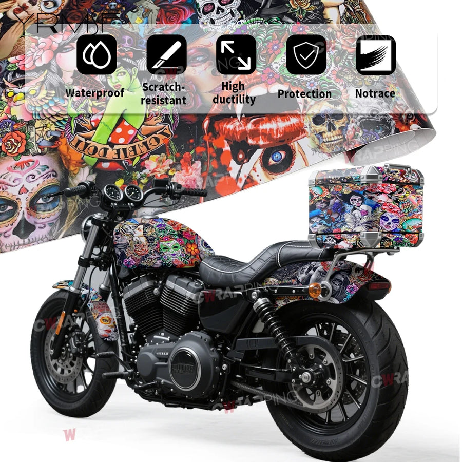Halloween Retro Graffiti Decorative Vinyl Wrap