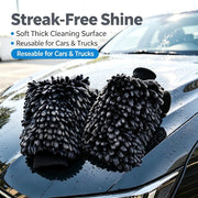 XL Charcoal Grey Chenille Microfiber Car Wash Mitt