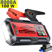 8000A 12V Car Jump Starter with 100W Power Delivery and 24,000mAh Power Bank