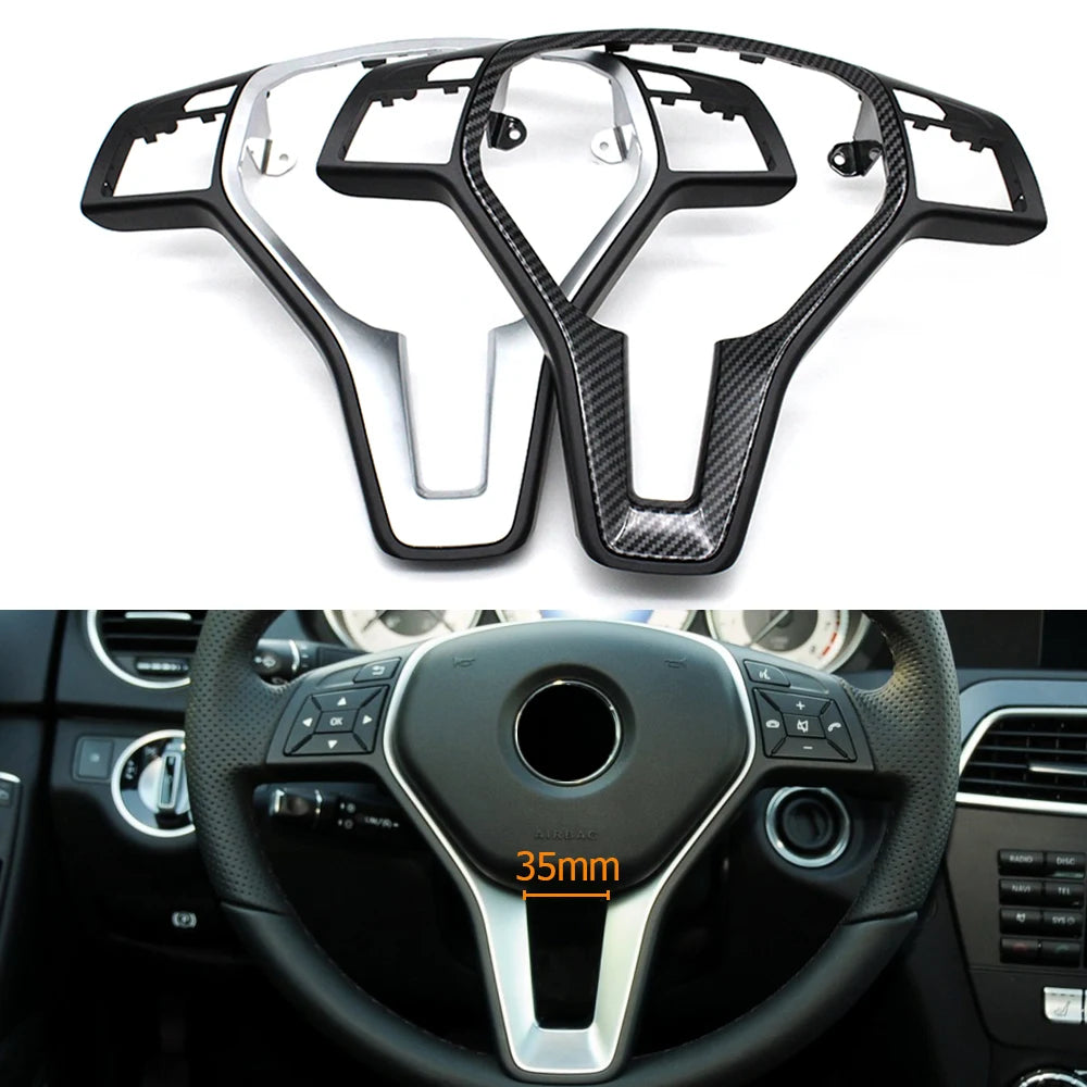 Steering Wheel Carbon Fiber Cover Panel Trim for Mercedes-Benz W176 W246 W204 X204 W212 W207 W156