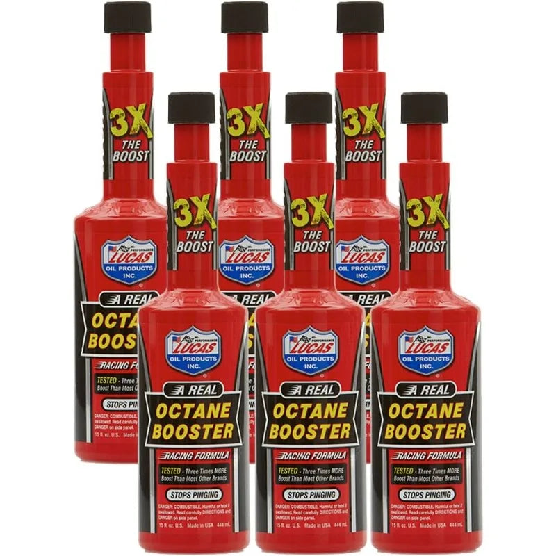 Lucas Octane Booster Fuel Additive Increase Octane Stop Engine Knock Performance Enhancer 15oz Bottles 6