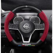 Carbon-Fiber-Style Steering Wheel Cover for Nissan – 37–38 cm
