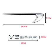 V8 Biturbo 4MATIC Fender Emblem Badge for Mercedes-Benz